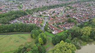 Rugby amp District from Above  River Avon Floods behind Crowthorns Estate [upl. by Luapnaej]