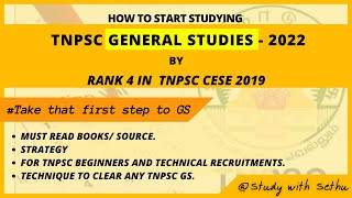 HOW TO START STUDYING TNPSC GENERAL STUDIESGS2022  FOR ALL TNPSC TECHNICAL RECRUITMENT [upl. by Emelia]