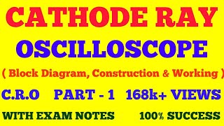 CATHODE RAY OSCILLOSCOPE  PART  1  CRO  BLOCK DIAGRAM CONSTRUCTION WORKING   WITH NOTES [upl. by Yursa]