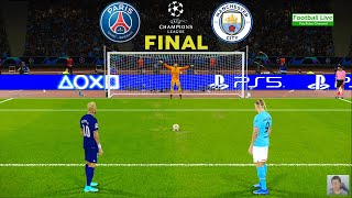 PSG vs Manchester City  Penalty Shootout  Final UEFA Champions League UCL  eFootball PES Gameplay [upl. by Wetzell]