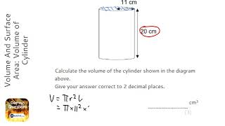 Volume And Surface Area Volume of Cylinder Grade 4  OnMaths GCSE Maths Revision [upl. by Mandelbaum]