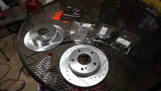 Brakemotive cross drilled and slotted rotors with brake pads review [upl. by Thaddus]