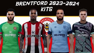 Brentford FC New Season Kits 20232024 PES2021 Sider pes2021 brentford brentfordfc kits [upl. by Aerdnas]