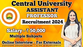 North eastern hill University faculty recruitment  Assistant professor vacancy 2024 [upl. by Tra]