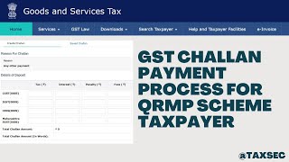 GST Challan Payment for QRMP Scheme Taxpayer  GST Payment online  How to Pay GST in QRMP Scheme [upl. by Hau]