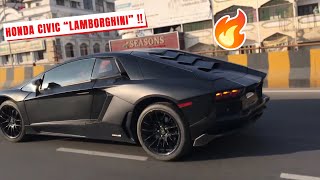 Honda Civic Modified to Lamborghini Aventador [upl. by Armanda853]