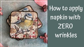 HOW TO APPLY NAPKIN WITH ZERO WRINKLES  DECOUPAGE TUTORIAL [upl. by Guenevere]