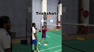 Trickshots alert🚨badminton badmintonindia trickshots training sports bwf shorts ronaldo [upl. by Ellehsram]