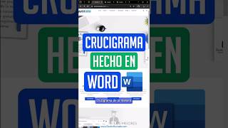 Crea un crucigrama en Word en 5 minutos ¡Fácil y Rápido short [upl. by Rector]