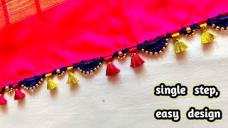 simple krosha kuchu saree kuchu kroshakuchu simple saree kuchu  Nandana Creations [upl. by Halilak]