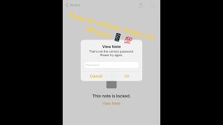 How To Fix Notes Forgotten Passcode On iPhoneiOS [upl. by Sarson]