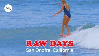 Longboard amp Midlength Surfing Sessions  San Onofre California  RAW DAYS [upl. by Ahsener]