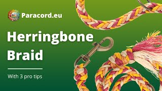 Paracordeu  How To Braid Herringbone  DIY Paracord Dog Leash  Easy For Beginners [upl. by Egas23]