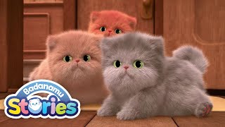 S1 EP14 Three Noisy Kittens l Badanamu Stories l Nursery Rhymes amp Kids Songs [upl. by Sergu252]