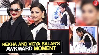 Rekha and Vidya Balans AWKWARD Moment At Dabboo Ratnani Calendar Launch 2019 [upl. by Adivad997]