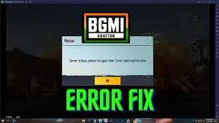 BGMI ERROR CODE RESTRICT AREA FIX [upl. by Kristianson]