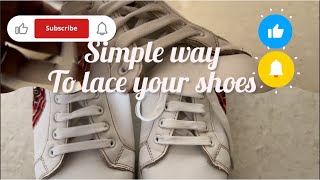 Simple way to lace your shoes  diy  trending minivlog [upl. by Atnwahsal]