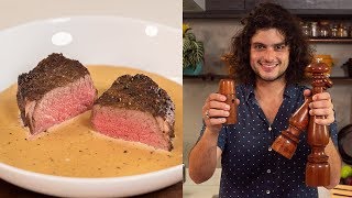 STEAK AU POIVRE ou BIFE COM MOLHO DE PIMENTA  Receitas de Paris  Viagem França [upl. by Oberheim948]