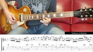 Led Zeppelin  Stairway to Heaven Guitar Solo with TABS [upl. by Sabba957]