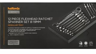 Halfords Advanced Flexhead Spanner Set 12pc First look [upl. by Jenesia]