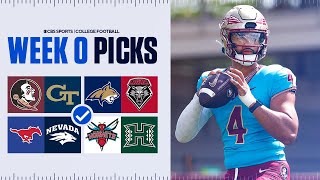 College Football Week 0 Picks and Best Bets  CBS Sports [upl. by Tihor]