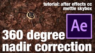 Fixing Your 360 Degree Video Nadir  Tutorial After Effects [upl. by Tamanaha]