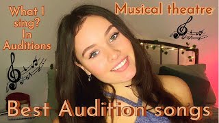 MUSICAL THEATRE AUDITION SONGS  MY REP  SONG SUGGESTIONS ✨🎤 [upl. by Denni406]