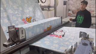 Fully automatic blanket sewing machine blanket hemming machine [upl. by Ardnnaed]