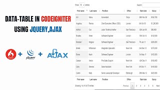 Datatable in Codeigniter [upl. by Harness]