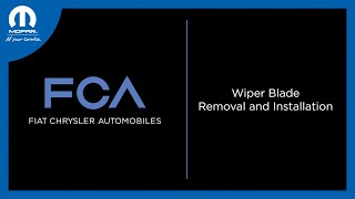 Wiper Blade Removal and Installation  How To  2025 FCA Vehicles [upl. by Hanala]