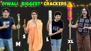 DIWALI BIGGEST CRACKERS  S M L XL Crackers  Diwali Celebration with family  Aayu and Pihu Show [upl. by Hakkeber686]