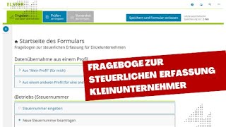 Kleinunternehmer Fragebogen zur steuerlichen Erfassung [upl. by Yuh]