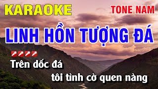 Karaoke Linh Hồn Tượng Đá Tone Nam Nhạc Sống Dễ Hát  Hoàng Luân [upl. by Ekrub]