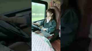 Work every day femaletrucker femaledriver truckgirl ladydriver ladydriving driving car [upl. by Anerehs]