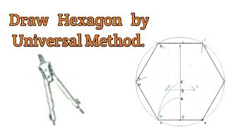 How to Draw Hexagon by Universal Method   Hindi  Live Demo [upl. by Sokin]