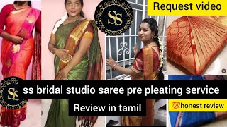 ss bridal studio pre pleated saree review in tamil💯honest review [upl. by Colburn]