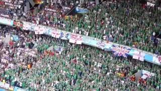 Northern Ireland fans vs Germany ● Will Griggs on fire ● Euro 2016 [upl. by Doownyl]