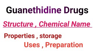 Guanethidine Drug  Guanethidine drug structure and chemical name  in hindi [upl. by Yleoj546]