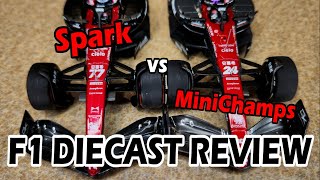 SPARK vs MINICHAMPS Alfa Romeo Sauber C43  F1 Diecast Review [upl. by Sadella]