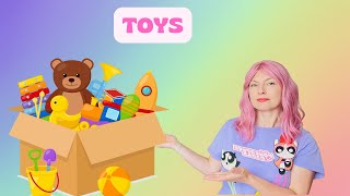 Zabawki po angielsku Toys in english Quiz for kids Educational video for kids [upl. by Backler734]