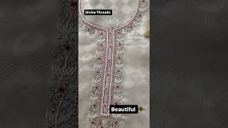 Divine Threads DM for more details embroidery ytshorts fashion designersuits [upl. by Adnylg]