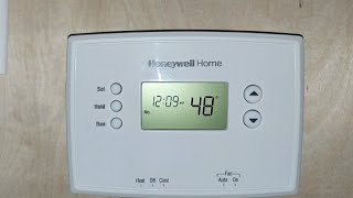 RTH2410B HONEYWELL THERMOSTAT HOW TO INSTALL CONFIGURE AND SETUP SCHEDULE [upl. by Aizatsana]