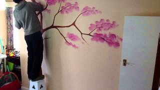 Wall tree painting timelapse [upl. by Anovad]