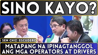 SINO KAYO MATAPANG NA IPNAGTANGGOL NI SEN PRES CHIZ ESCUDERO ANG MGA DRIVERS AT OPERATORS [upl. by Ellekram]