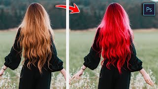 How To Change Hair Color In Photoshop 1 Min [upl. by Geis519]