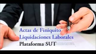 Actas de Finiquito y Liquidaciones SUT ONLINE [upl. by Nylekcaj937]