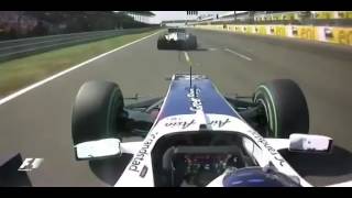 Schumacher almost KILLS Barrichello Hungary 2010 [upl. by Oderfliw]