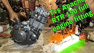 TVS Apache RTR 150 FULL ENgine fittng bike👨‍🔧 [upl. by Sirotek]