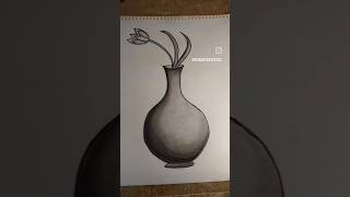 How to draw flower vase pencil sketch🌹⚱️ pencil shading✍️ flowervase sketch artlovers♥️ [upl. by Aikan278]