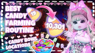 BEST CANDY FARMING ROUTINE  ALL CANDY BOWL LOCATIONS  Royale High [upl. by Nilknarf393]